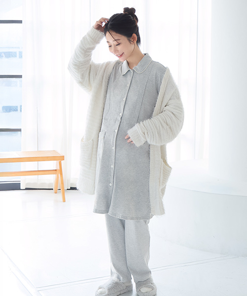 長袖、無地マタニティパジャマ | マタニティウェア・授乳服