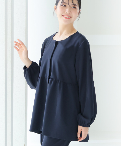 マタニティ トップス ペプラム前あきトップス マタニティウェア 授乳服