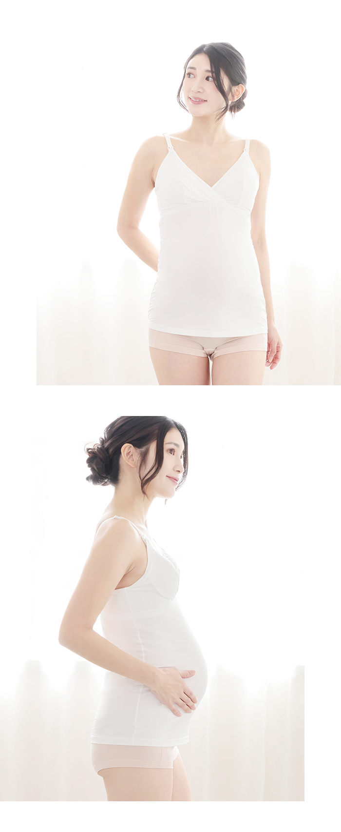 犬印本舗 マタニティ 授乳 キャミソール カップ付き ブラトップ 2WAY授乳 春 夏 春夏 妊婦 授乳ブラ らくちん ストレッチ 蒸れにくい 吸水速乾 ブラック ホワイト M L 下着 インナー 産後 妊娠 臨月 マタニティー 入院 出産 授乳インナー